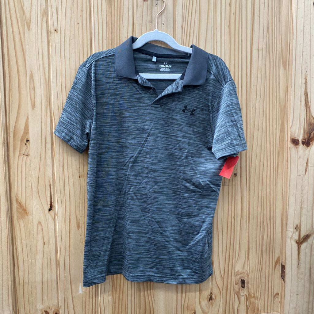 BOYS UNDER ARMOUR DK GREY POLO SHIRT YMD 10