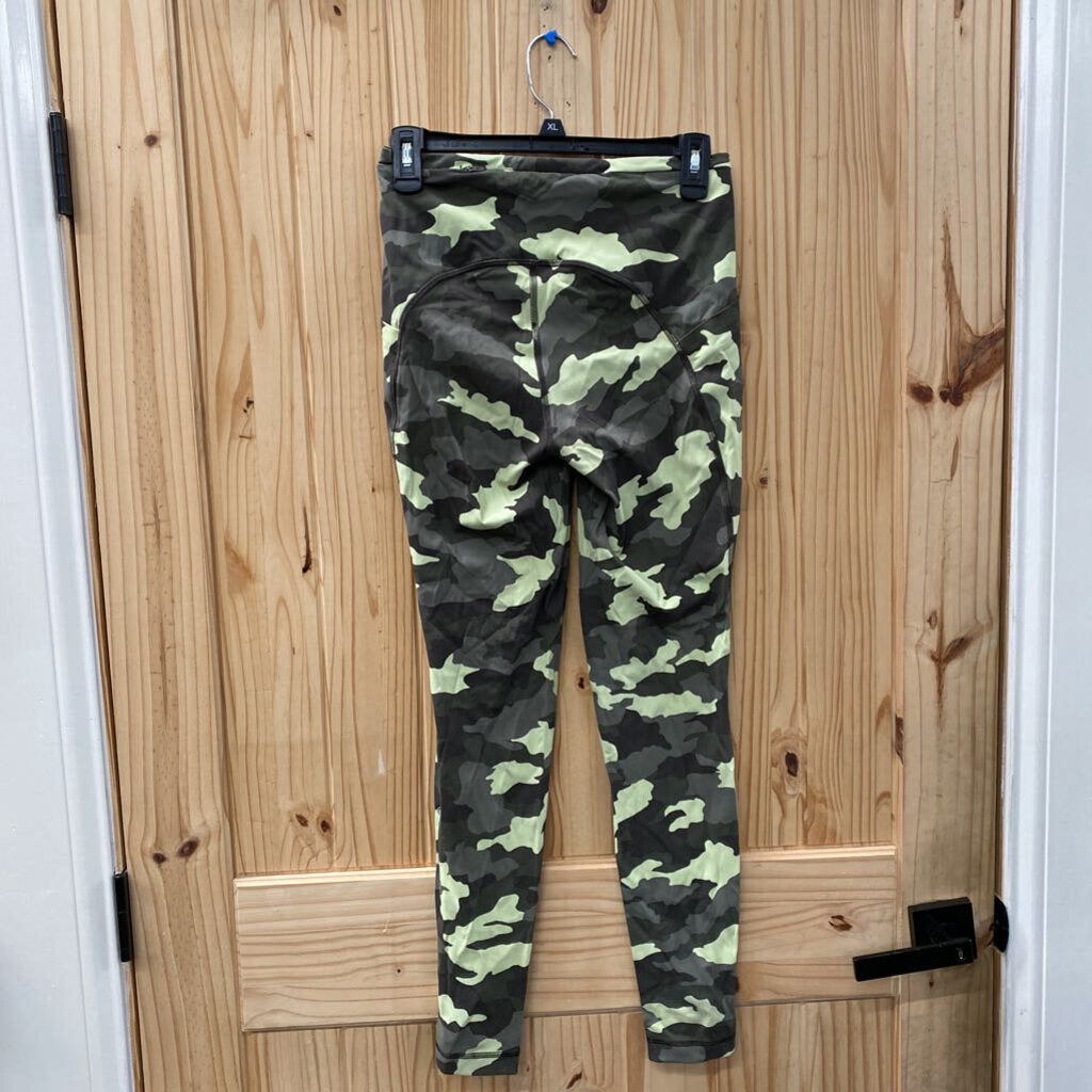 WOMENS LULULEMON LEGGINGS NEONE YELLOW/ARMY GREEN 6