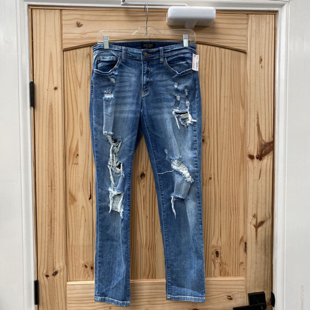 WOMENS JUDY BLUE DENIM DIST. JEANS 7