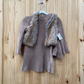 GIRLS RACHEL ZOE 3PC SET FUR VEST/DRESS/HAT 3T