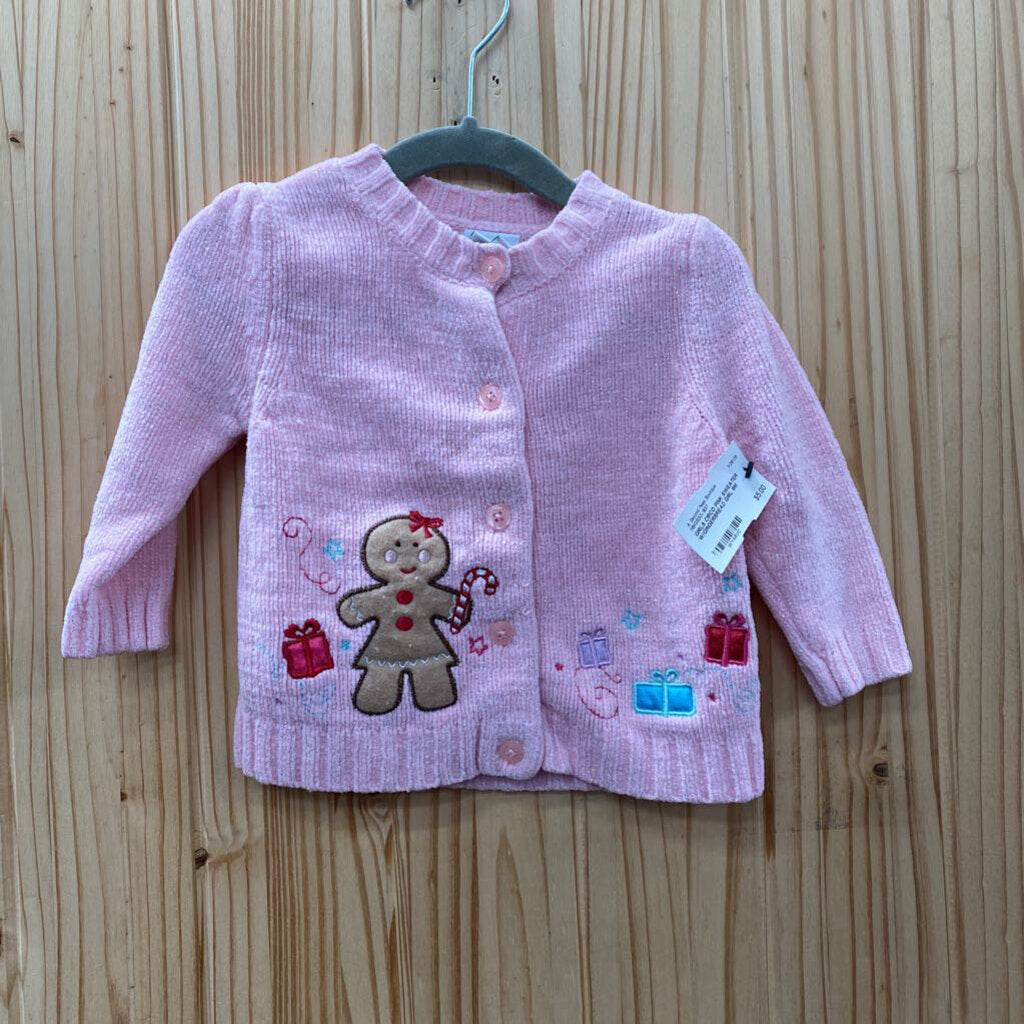 GIRLS CIRCO PINK SWEATER W/GINGERBREAD GIRL 9M