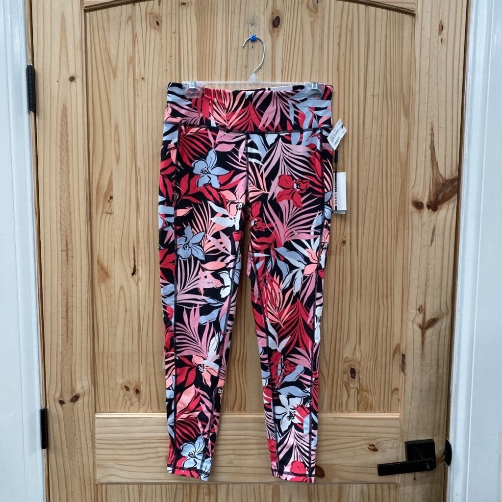 WOMENS DKNY SPORT LEGGINGS BLK/WHITE/PINK M NWT