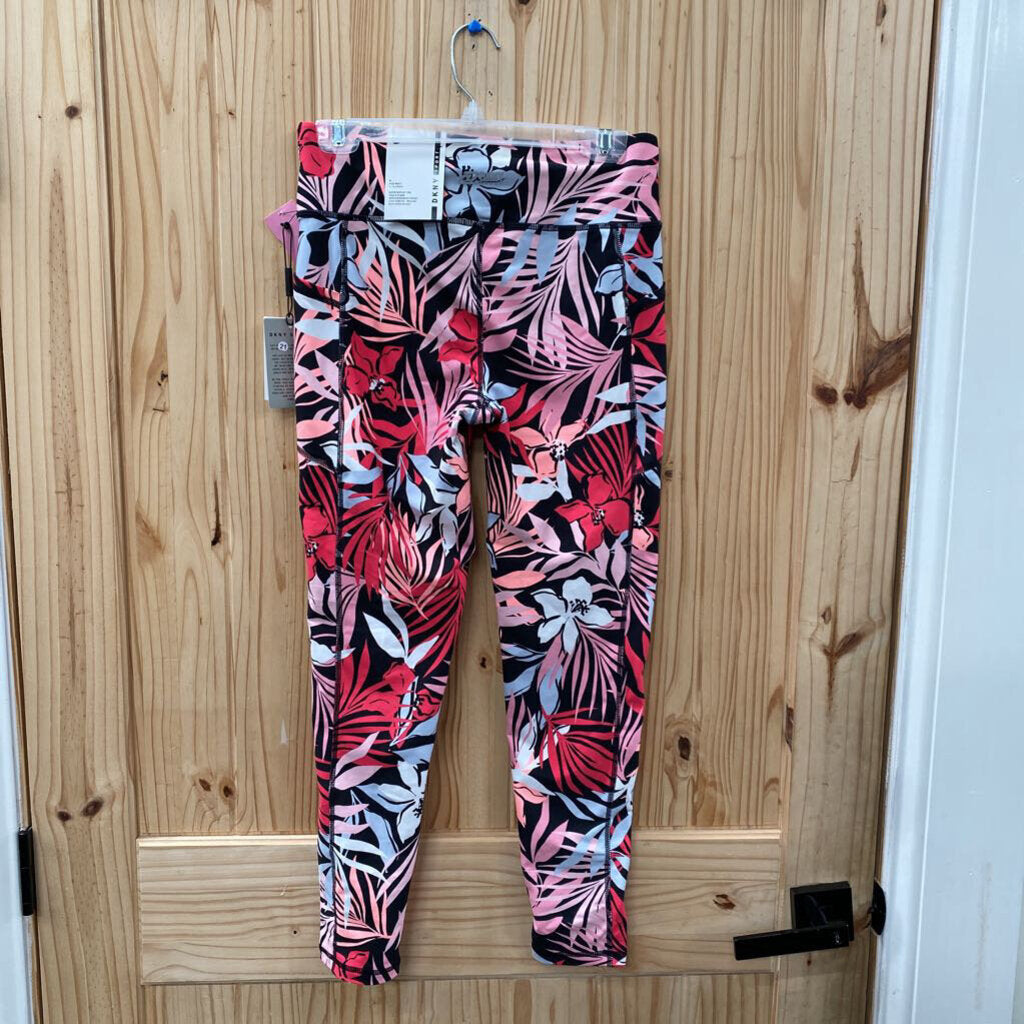 WOMENS DKNY SPORT LEGGINGS BLK/WHITE/PINK M NWT
