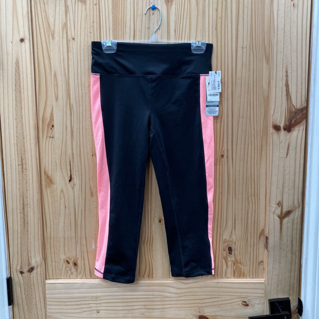 WOMENS IDEOLOGY CORAL/BLK LEGGING CAPRIS S NWT