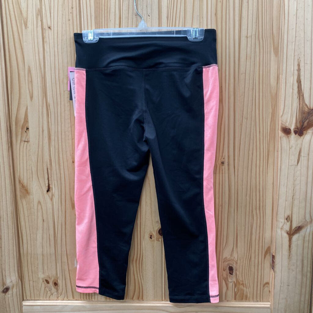 WOMENS IDEOLOGY CORAL/BLK LEGGING CAPRIS S NWT