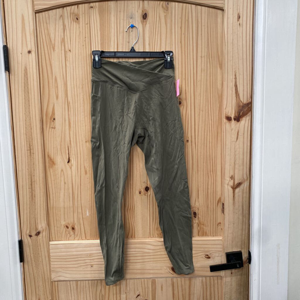 WOMENS HALARA OLIVE GREEN PANTS M 7/8