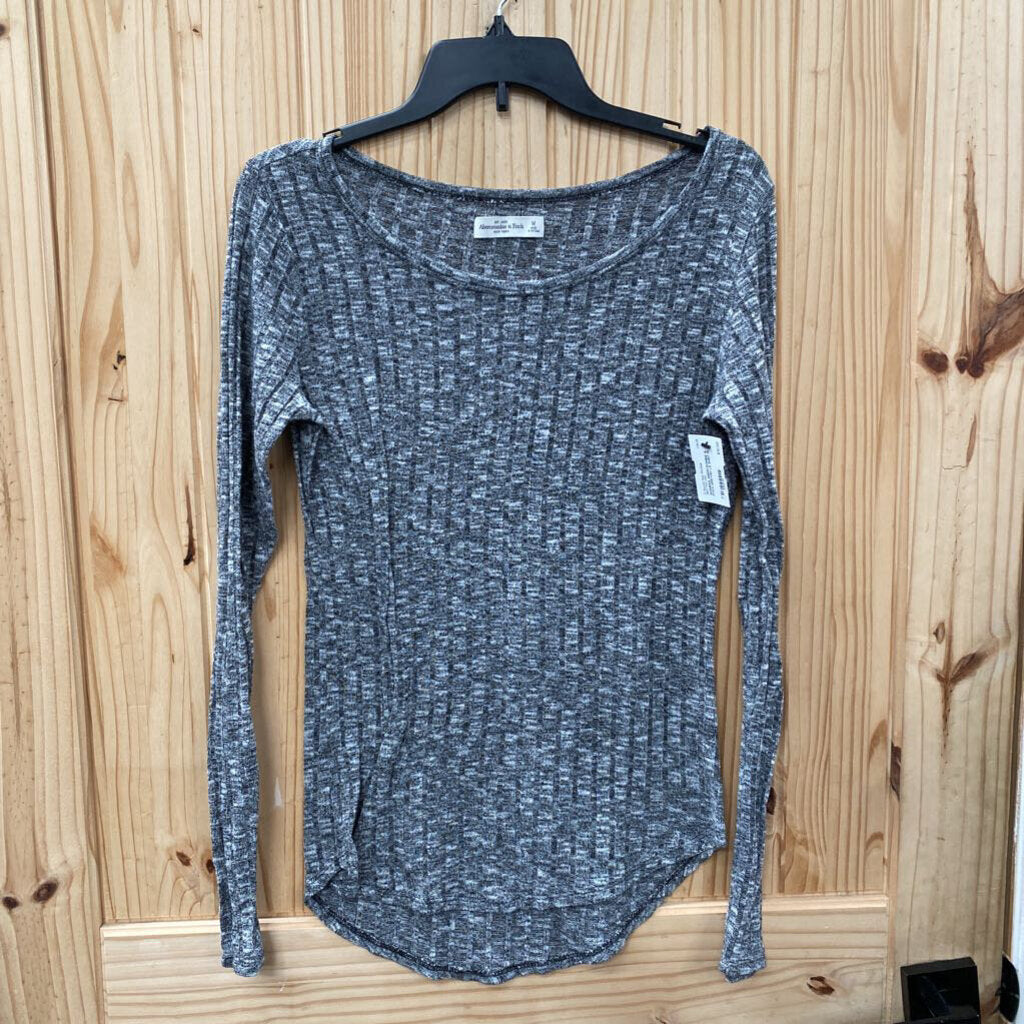 WOMENS ABERCROMBIE & FITCH GREYISH LS SHIRT M