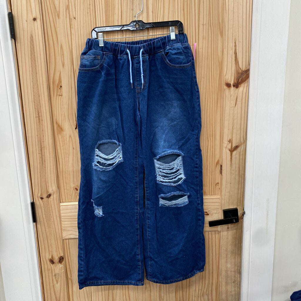WOMENS SHEIN DENIM DIST. BAGGY PANTS XL