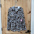WOMENS PASSPORT LS HOODED SHIRT GREY LEOPARD 1X/2X