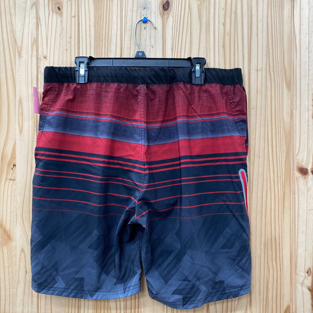 MENS ZEROXPOSUR SWIM TRUNKS RED/BLK L