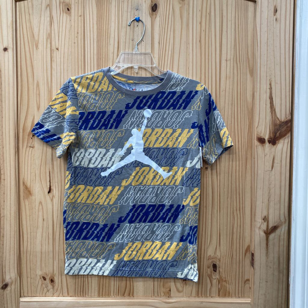 BOYS JORDAN SHORT GREY/YELLOW/BLUE L 12