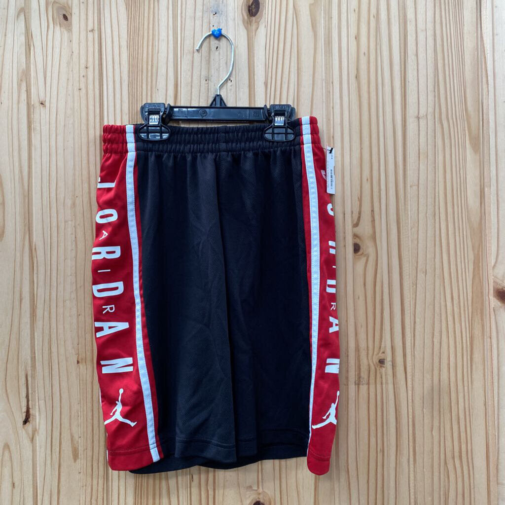 BOYS JORDAN SHORTS RED/WHITE/BLK M 10/12