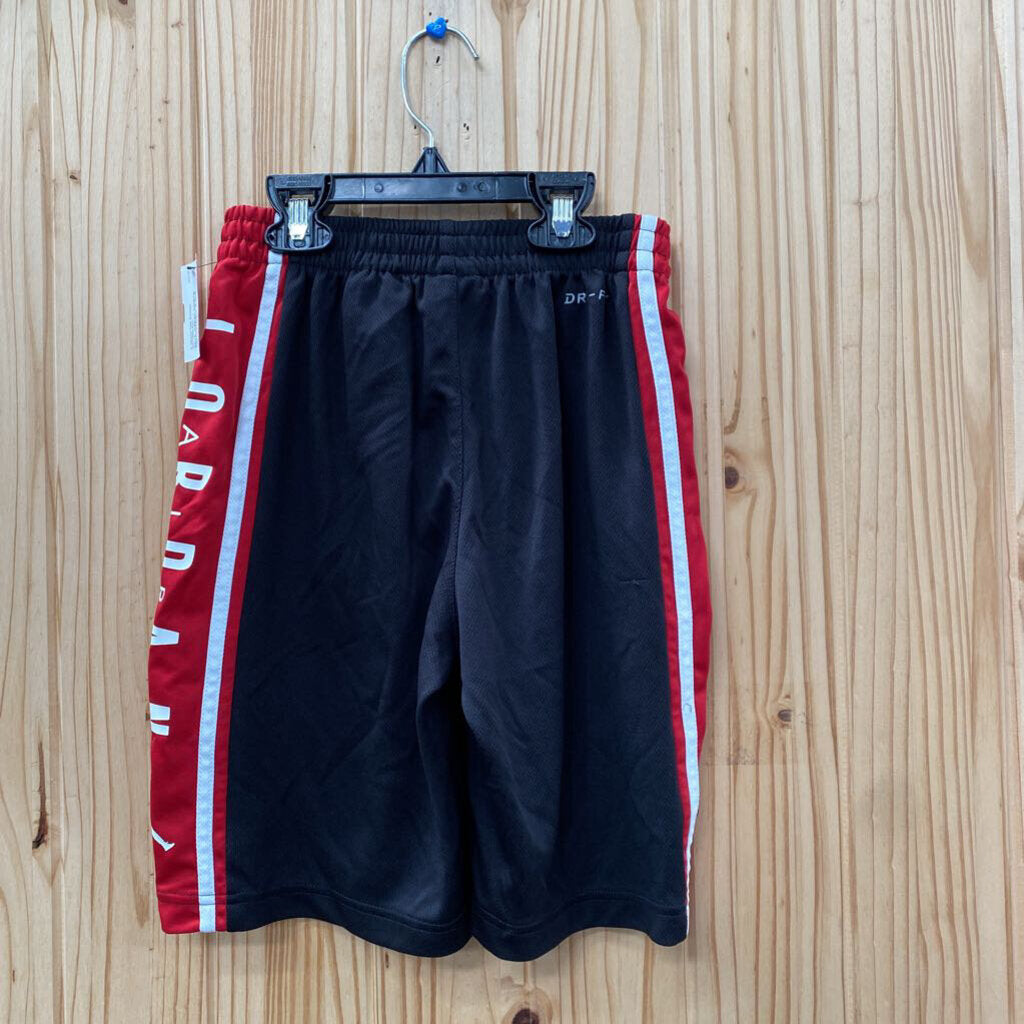 BOYS JORDAN SHORTS RED/WHITE/BLK M 10/12