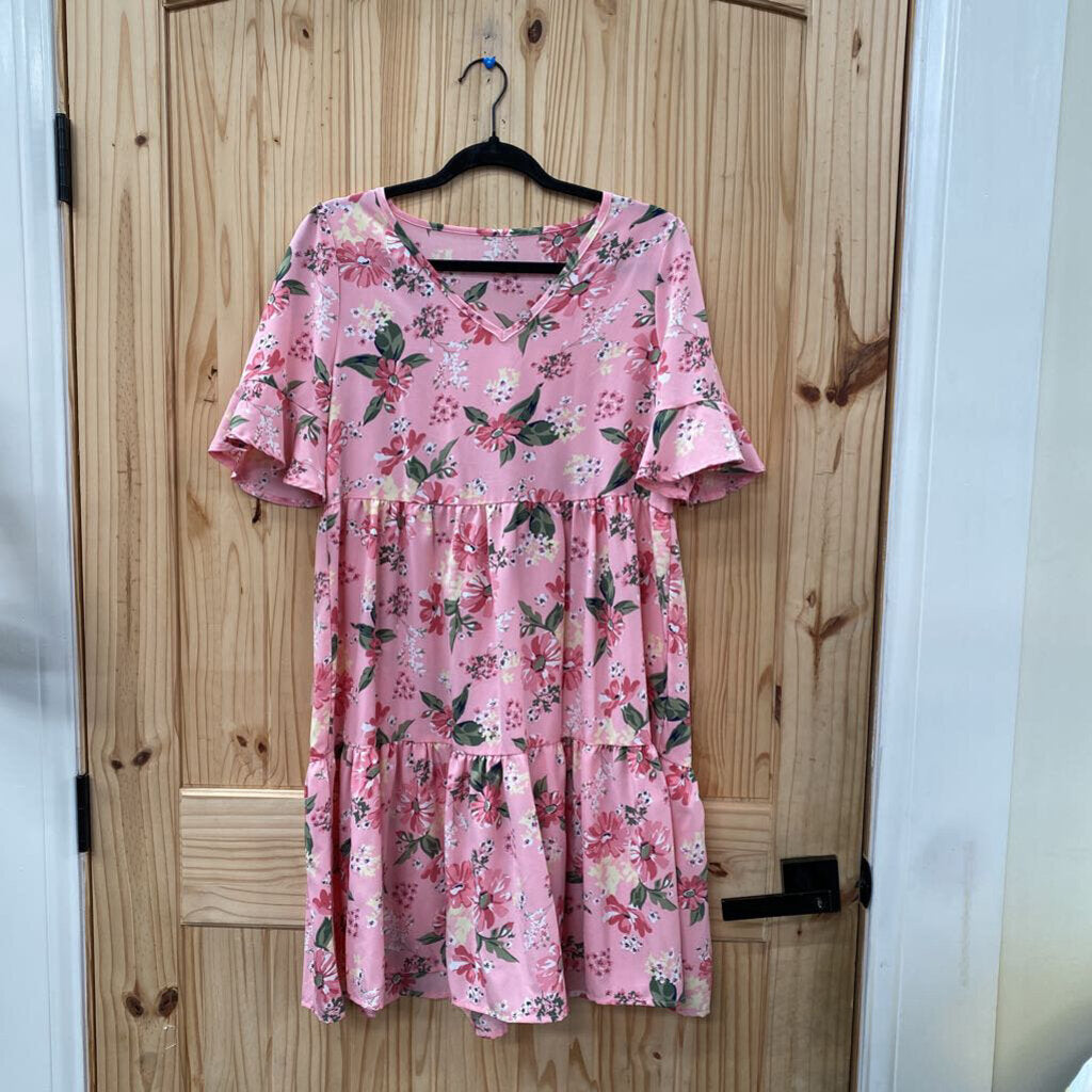 WOMENS PINK FLORAL DRESS M NWT