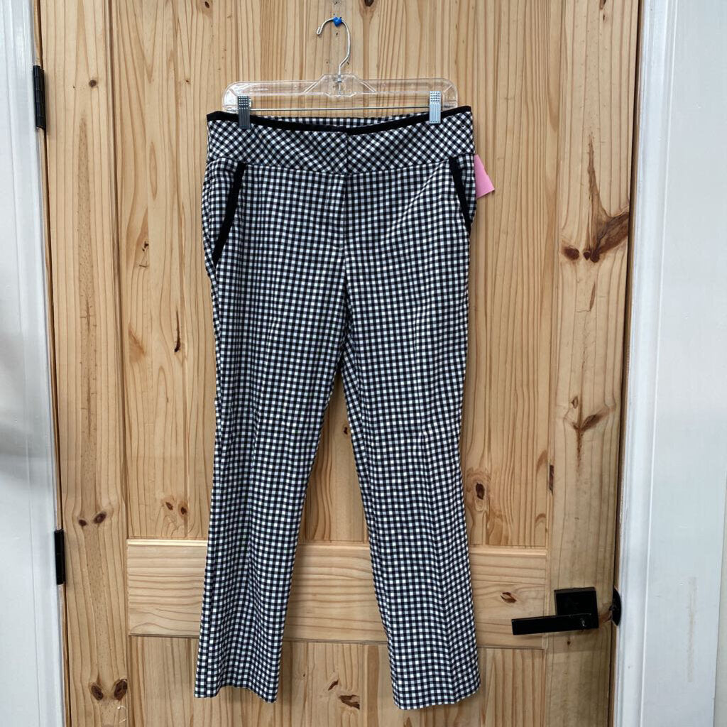 WOMENS 7TH AVENUE BLK/WHITE CHECKERED PANTS 10