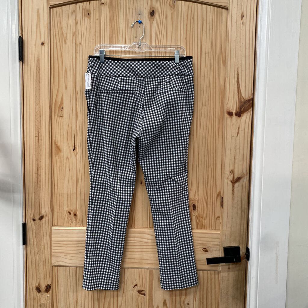 WOMENS 7TH AVENUE BLK/WHITE CHECKERED PANTS 10