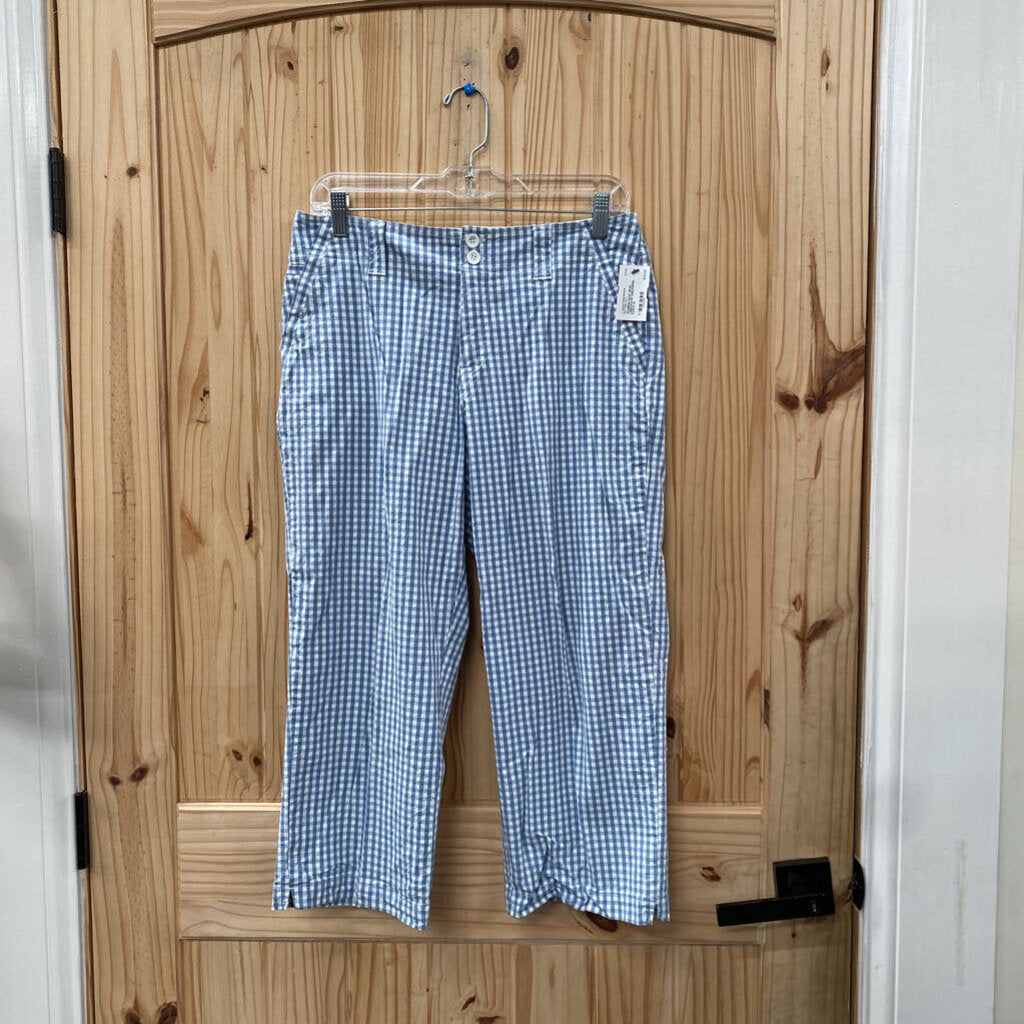 WOMENS DUCK HEAD LINEN/WHITE CHECKERED PANTS 10