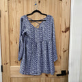 WOMENS UMGEE NAVY BLUE/WHITE CASUAL TOP M