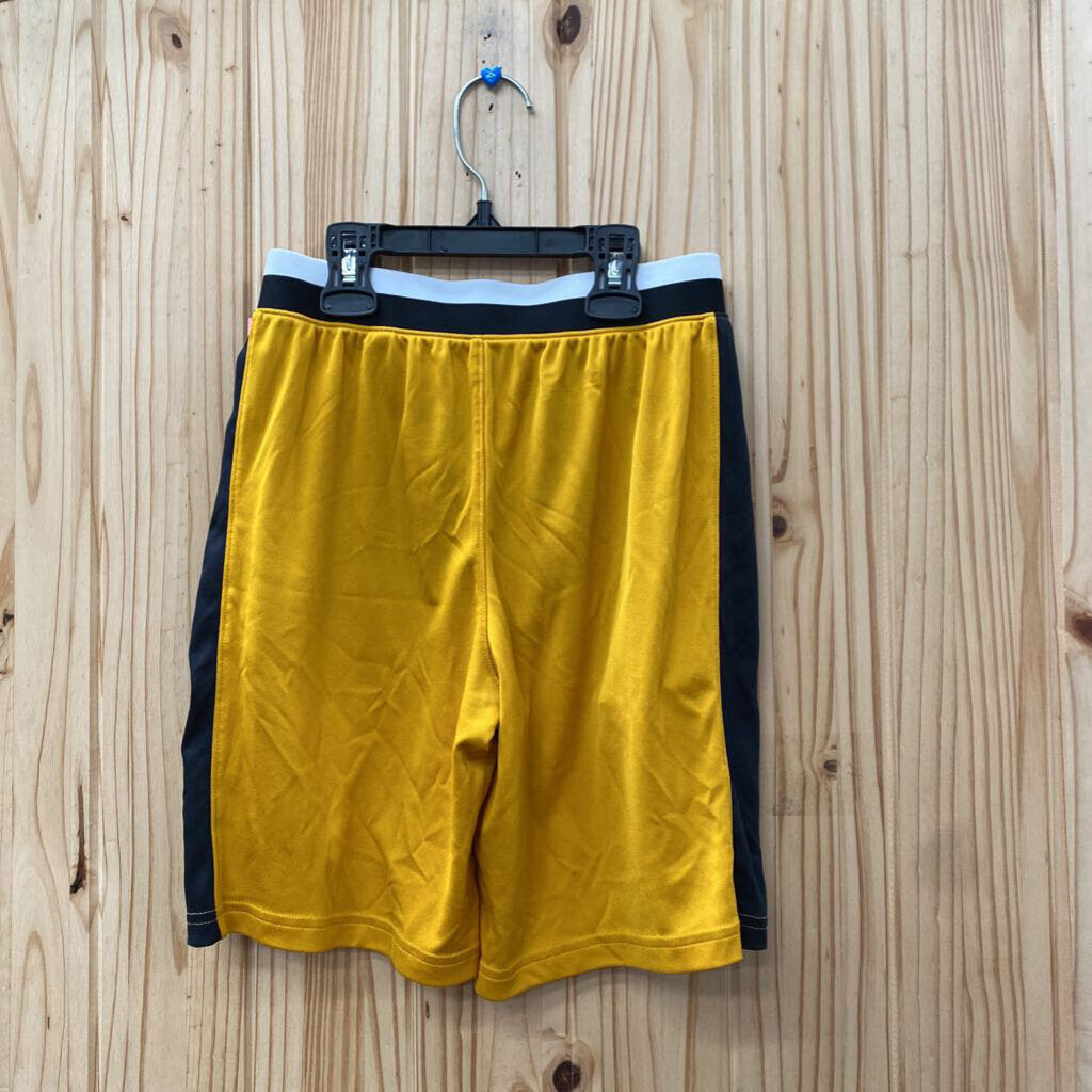 BOYS UNDER ARMOUR SHORTS GOLD/WHITE/BLK YMD 10