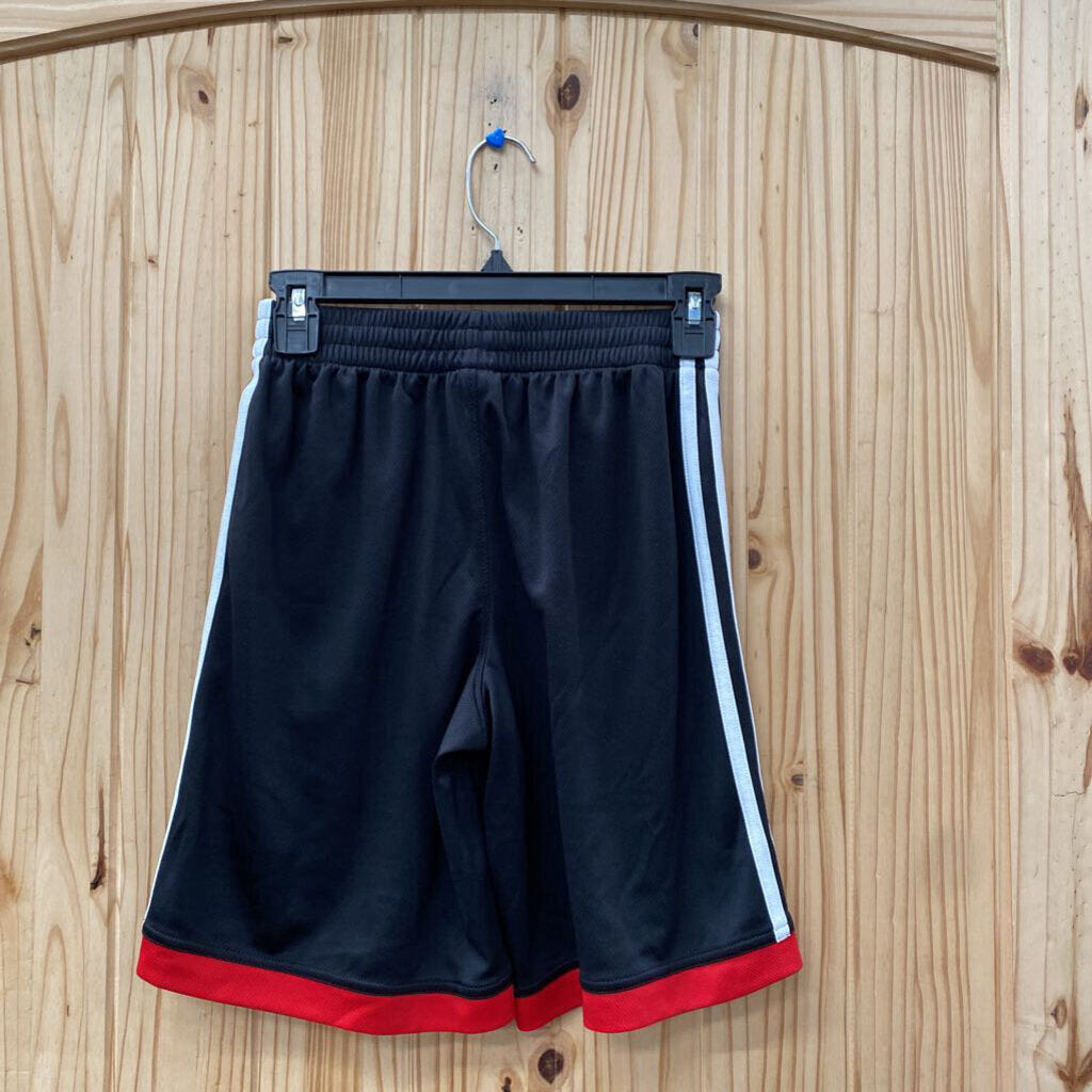 BOYS ADIDAS SHORTS RED/WHITE/BLK M 10/12