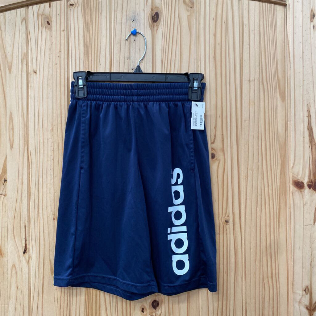 BOYS ADIDAS SHORTS BLUE/WHITE M 10/12