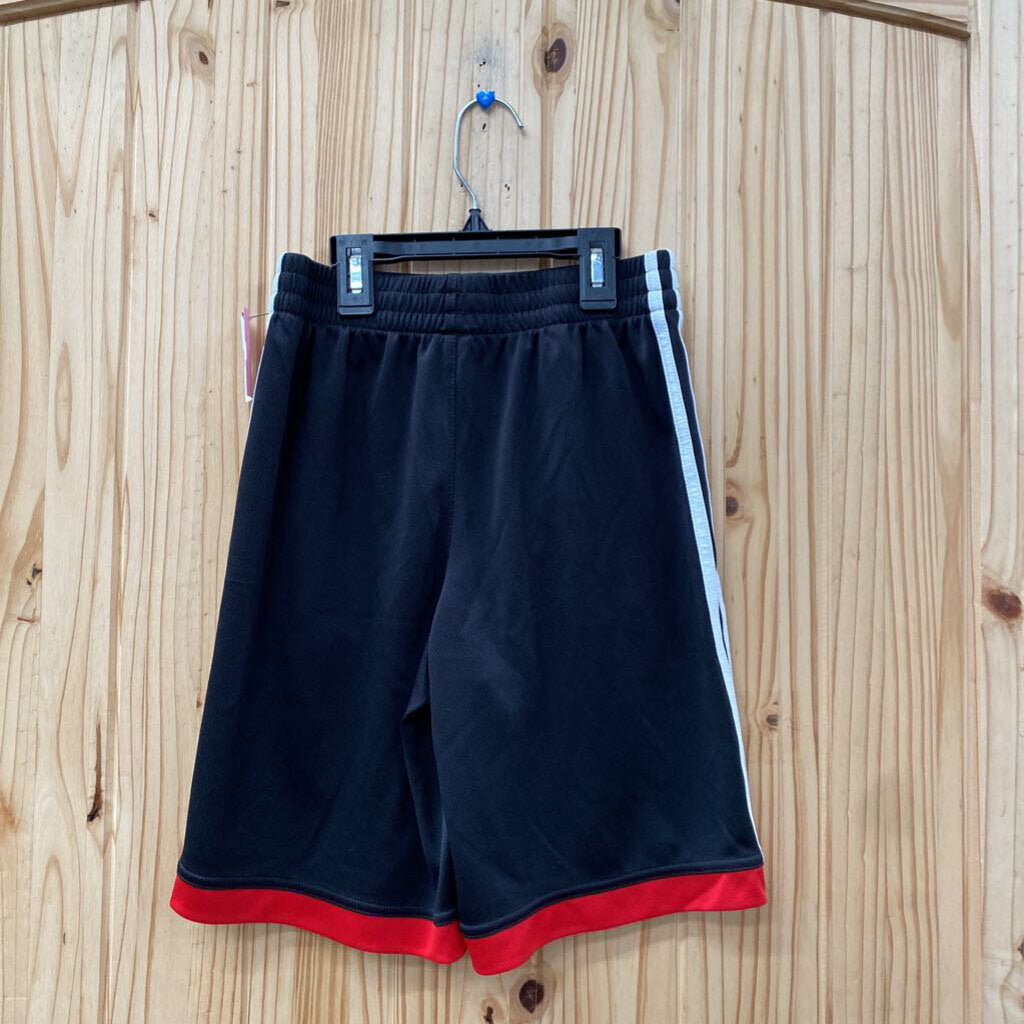 BOYS ADIDAS SHORTS RED/WHITE/BLK M 10/12