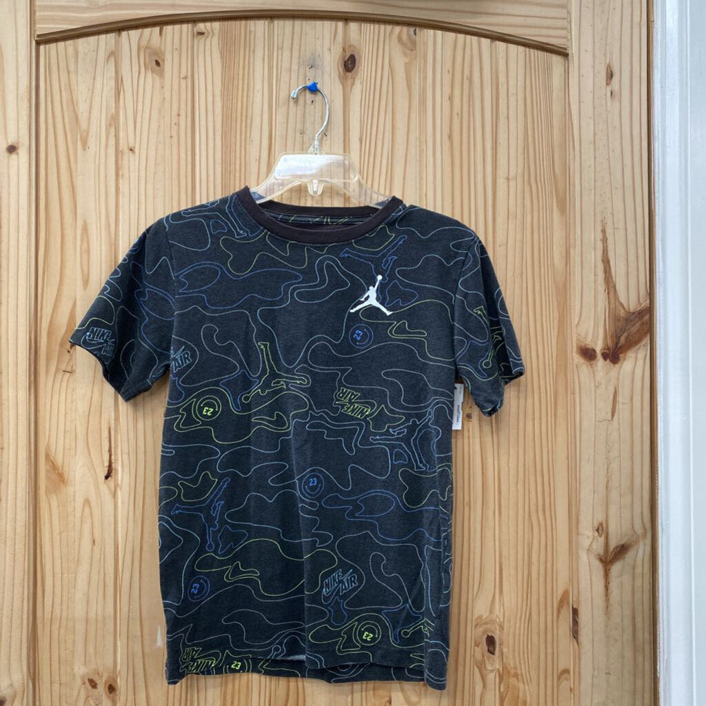BOYS JORDAN SHIRT BLK/GREEN/BLUE L 12