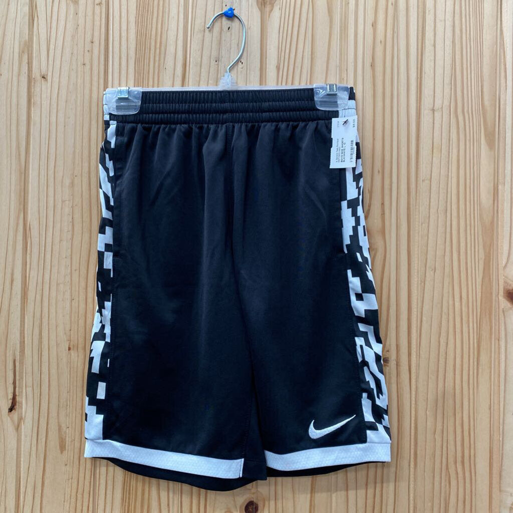BOYS NIKE SHORTS BLK/WHITE L 12
