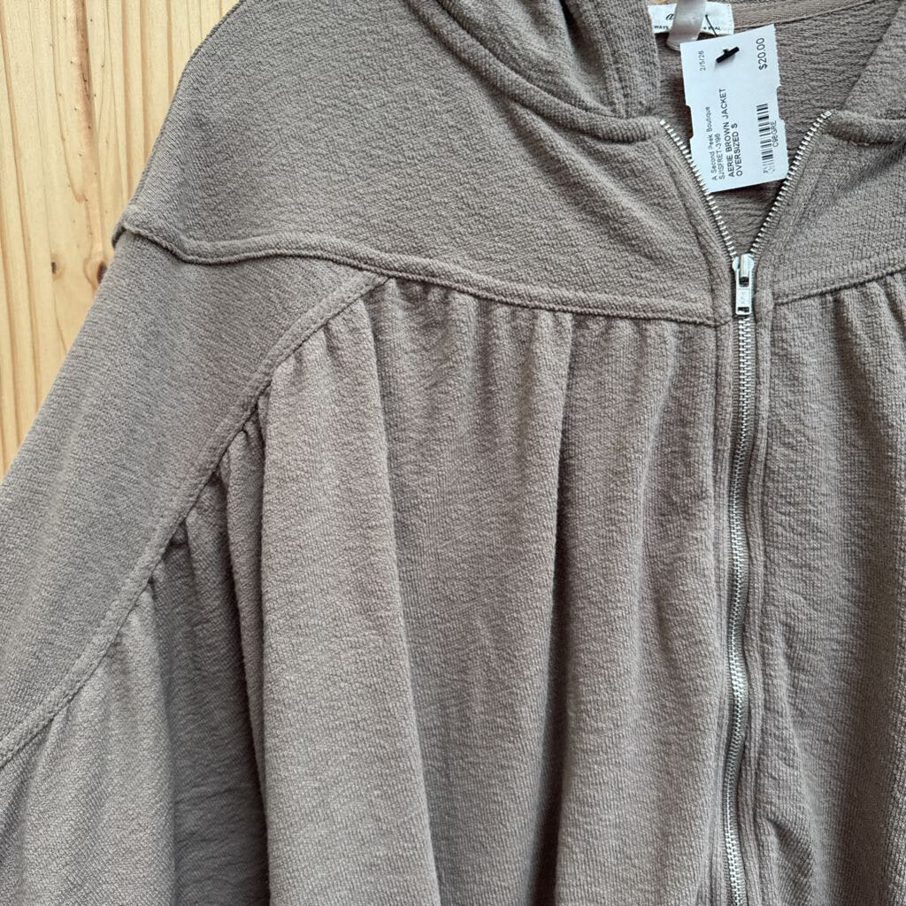 AERIE BROWN JACKET OVERSIZED S