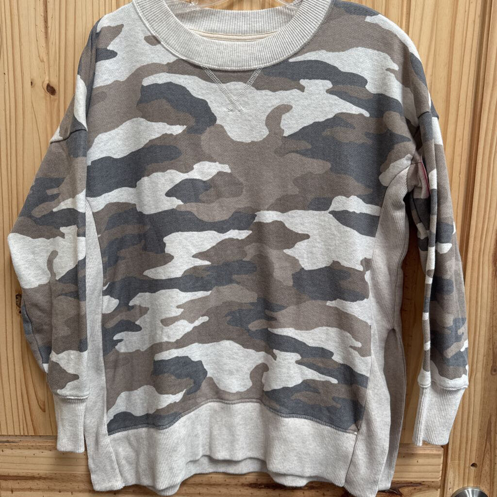 AERIE CAMO CREW SWEATSHIRT S