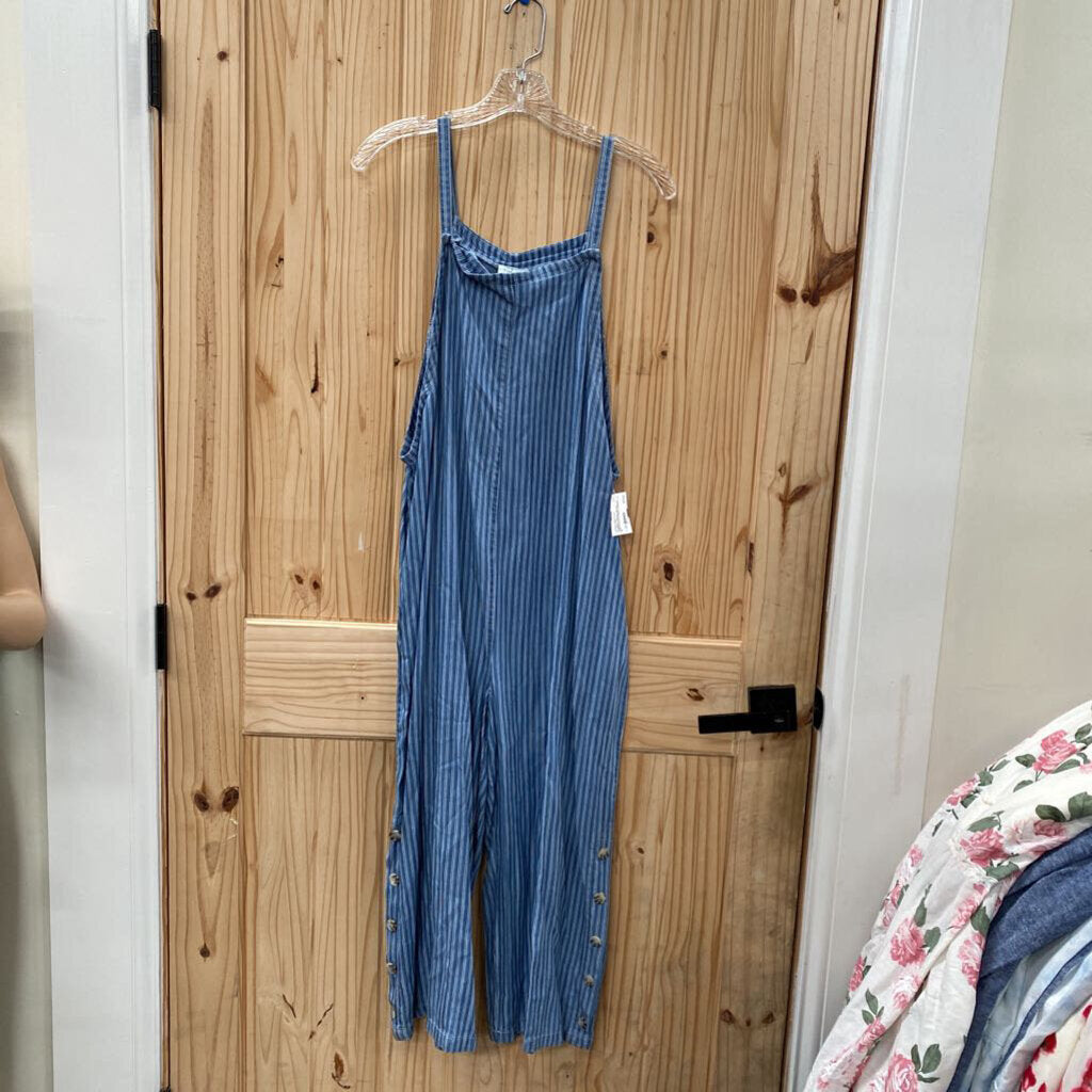 WOMENS TRIBAL JEANS LINEN/WHITE STRIPE ROMPER M