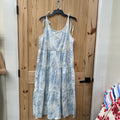 WOMENS BEACH LUNCH LOUNGE SL DRESS BLUE/WHITE L