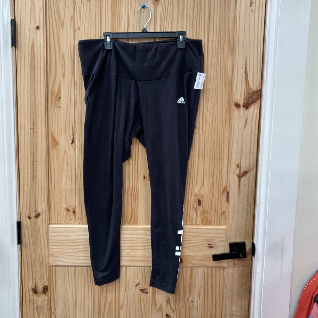 WOMENS ADIDAS LEGGINGS BLK/WHITE 3X