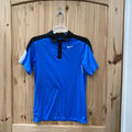 BOYS NIKE POLO SHIRT BLUE/BLK L 12