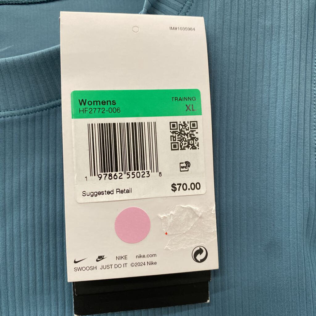 WOMENS NIKE ZENVY TRAINING XL TEAL SHIRT NWT