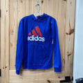 BOYS ADIDAS HOODIE BLUE/WHITE/RED XL 18/20