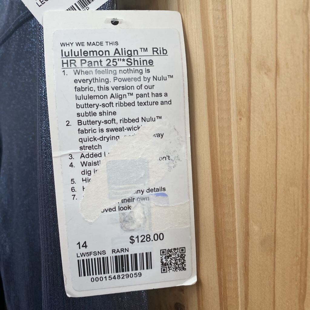 WOMENS LULULEMON SHINY LEGGINGS 14 NWT