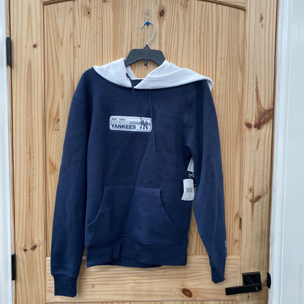 MENS NEW YORK YANKEES NAVY BLUE/WHITE HOODIE S NWT