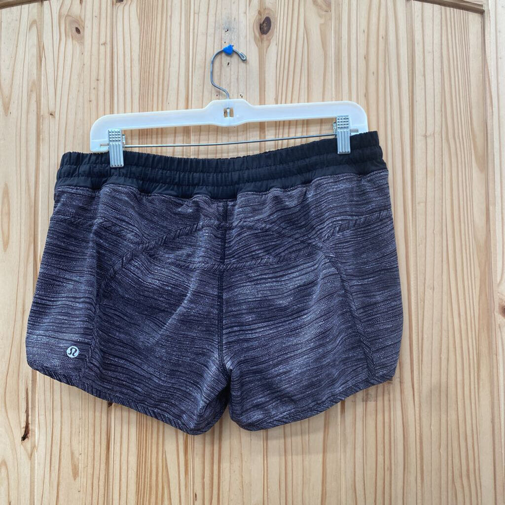 WOMENS LULULEMON BLK/GREY SHORTS 10