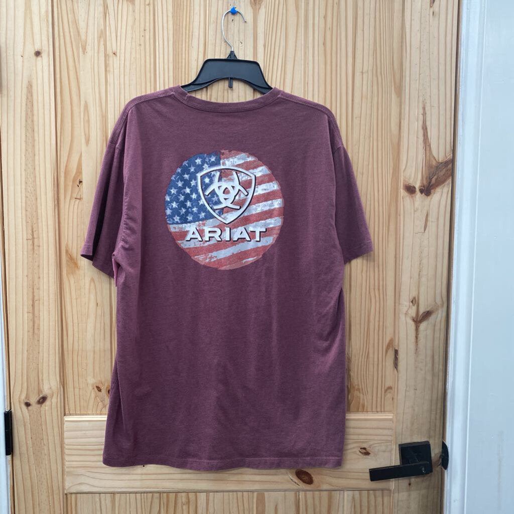 MENS ARIAT MAROON T-SHIRT XL