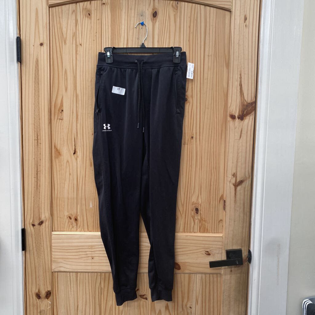 MENS UNDER AARMOUR JOGGERS BLK/WHITE S