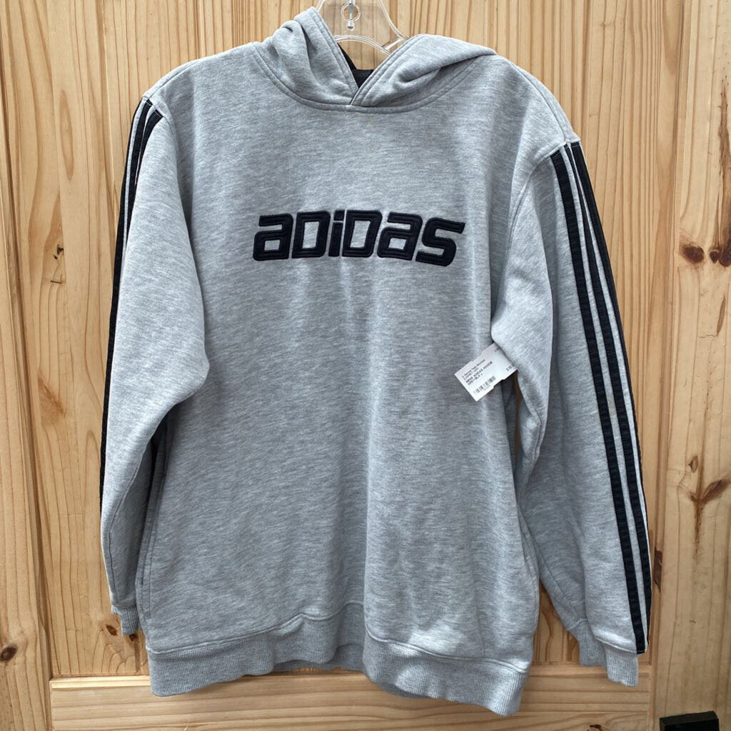 MENS ADIDAS HOODIE GREY/BLK L