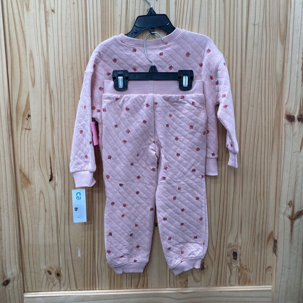 GIRLS CARTERS 2PC SET PINK W/STRAWBERRIES 3T NWT