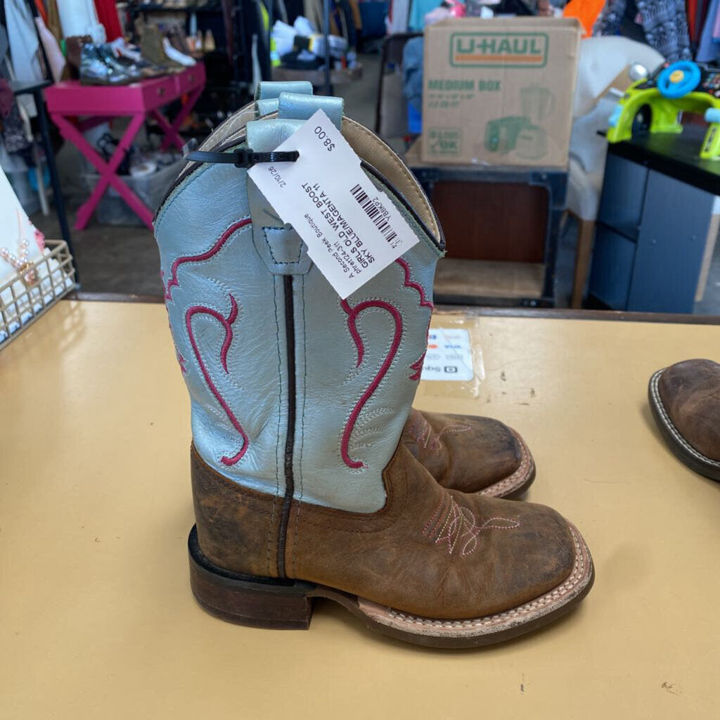 GIRLS OLD WEST BOOST SKY BLUE/MAGENTA 11