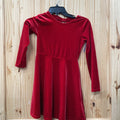 GIRLS PLACE RED LS VELOUR DRESS 7/8