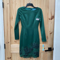 WOMENS ANTONIO MELANI LS GREEN CASUAL DRESS 0 NWT
