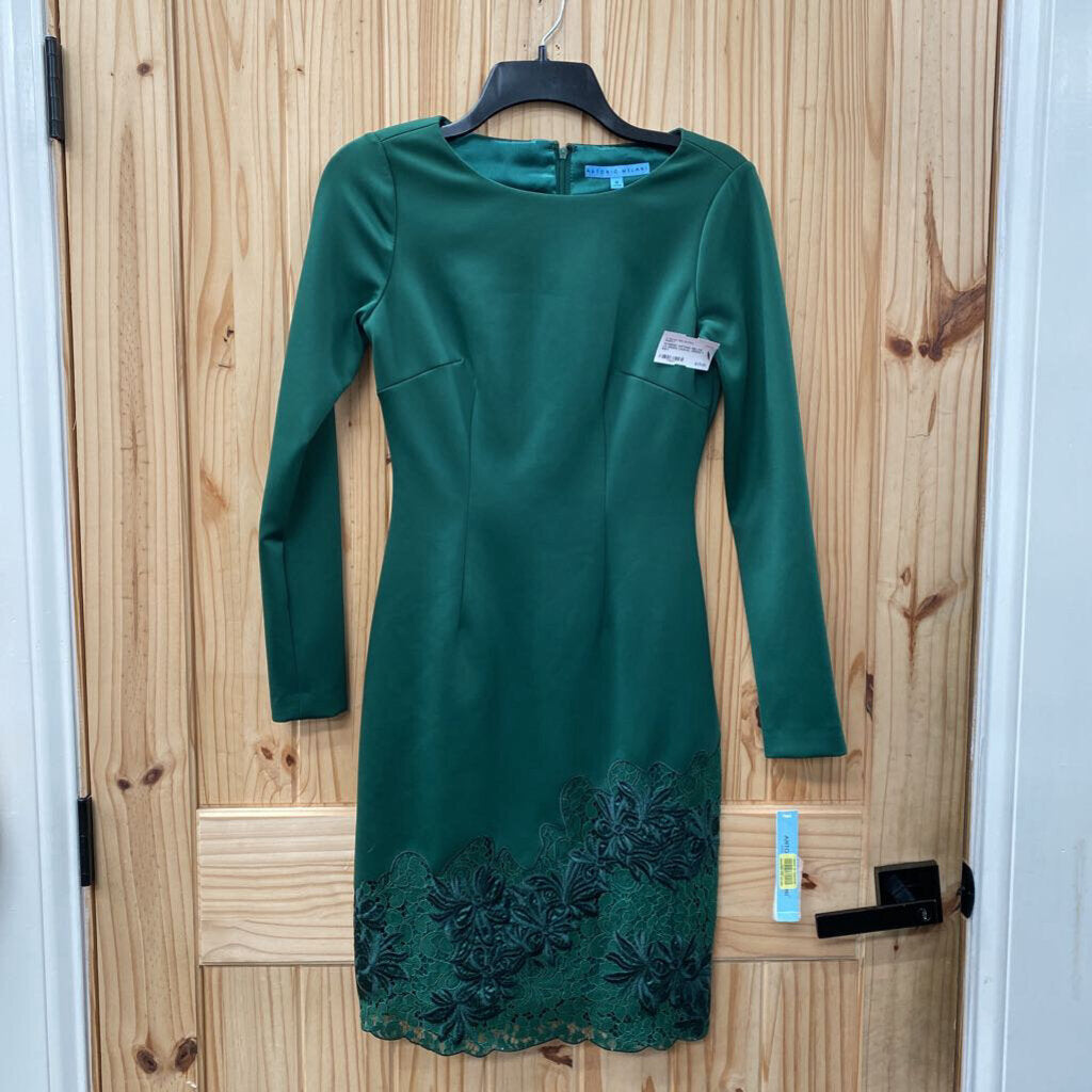 WOMENS ANTONIO MELANI LS GREEN CASUAL DRESS 0 NWT