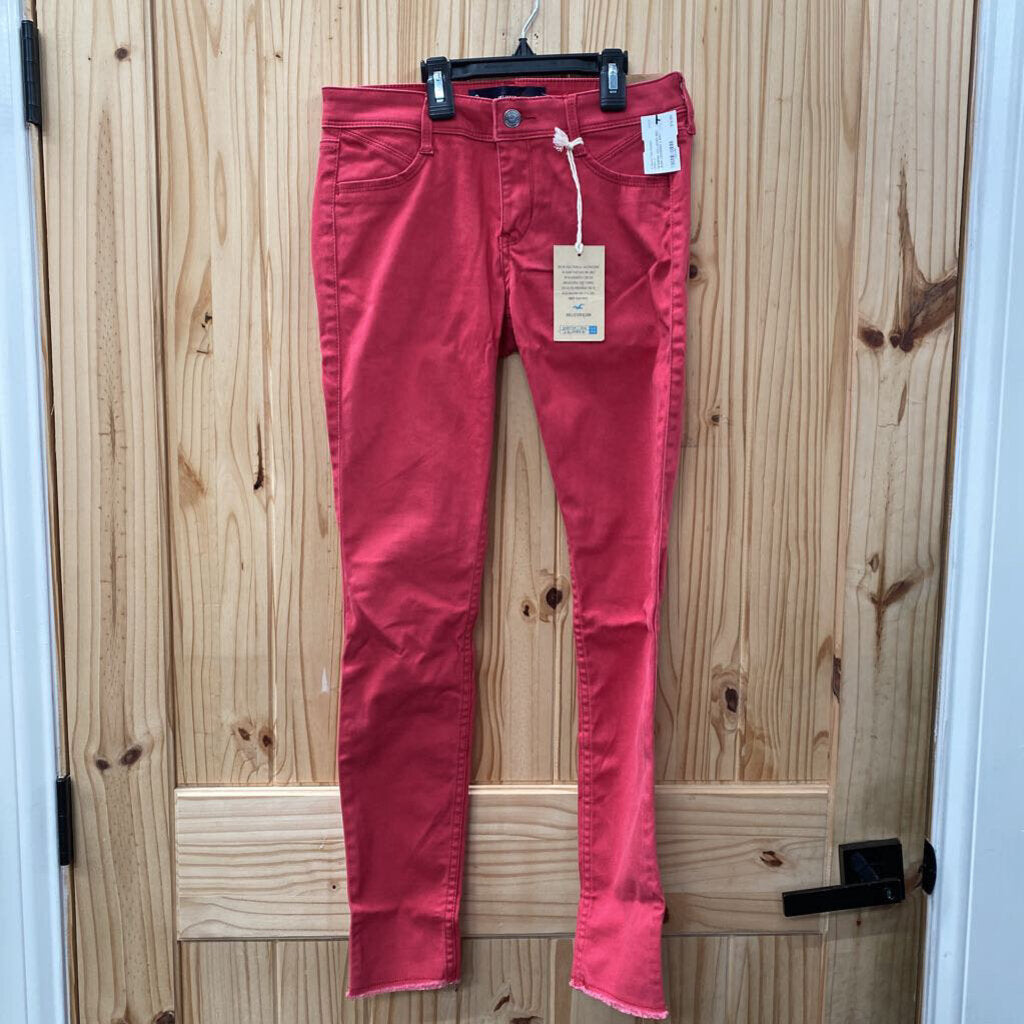 WOMENS HOLLISTER RED JEAN LEGGINGS 3 NWT