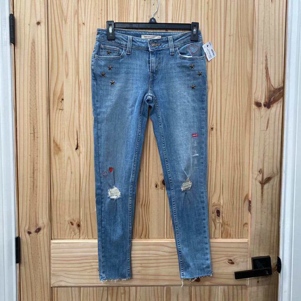 WOMENS LEVI LT DENIM JEANS W/STARS 25