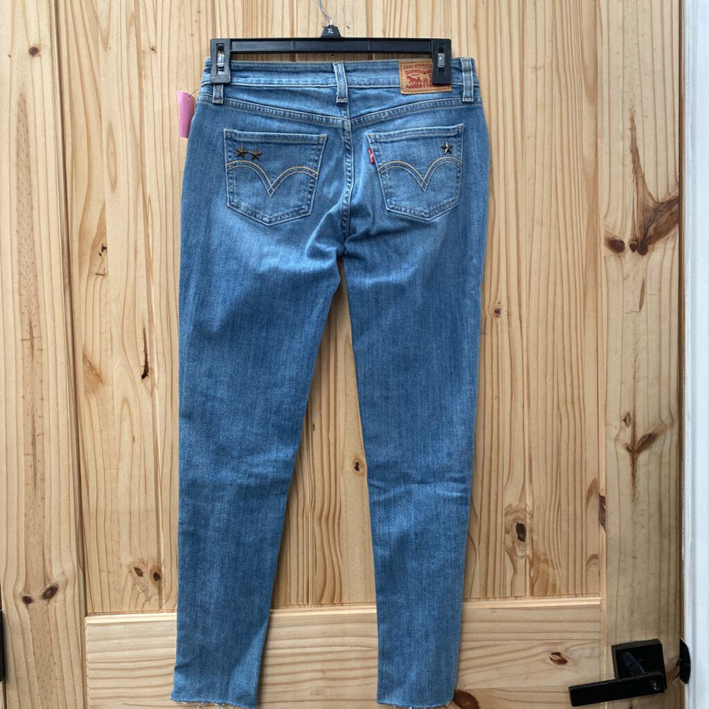 WOMENS LEVI LT DENIM JEANS W/STARS 25